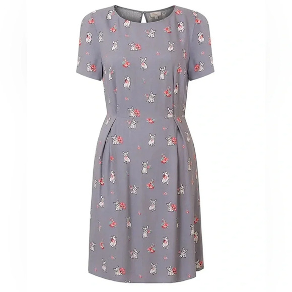 Oliver Bonas Violet Rufus Frenchie Dog Print Dress French Bulldogs Size 10 M - Picture 15 of 16